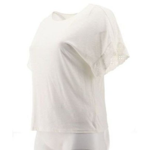 G Giuliana Eyelet Trim Top 736-023 Ivory XS - Picture 2 of 5